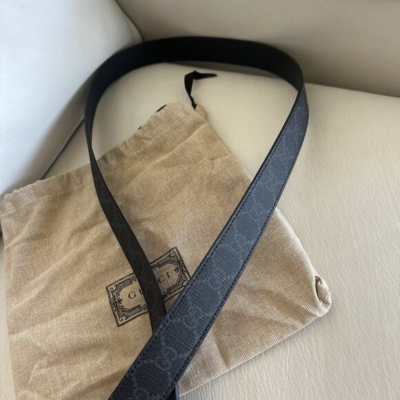 NEW Gucci Men's GG Supreme Buckle Belt in Black SZ 120 Cm 48 In - Picture 6 of 7